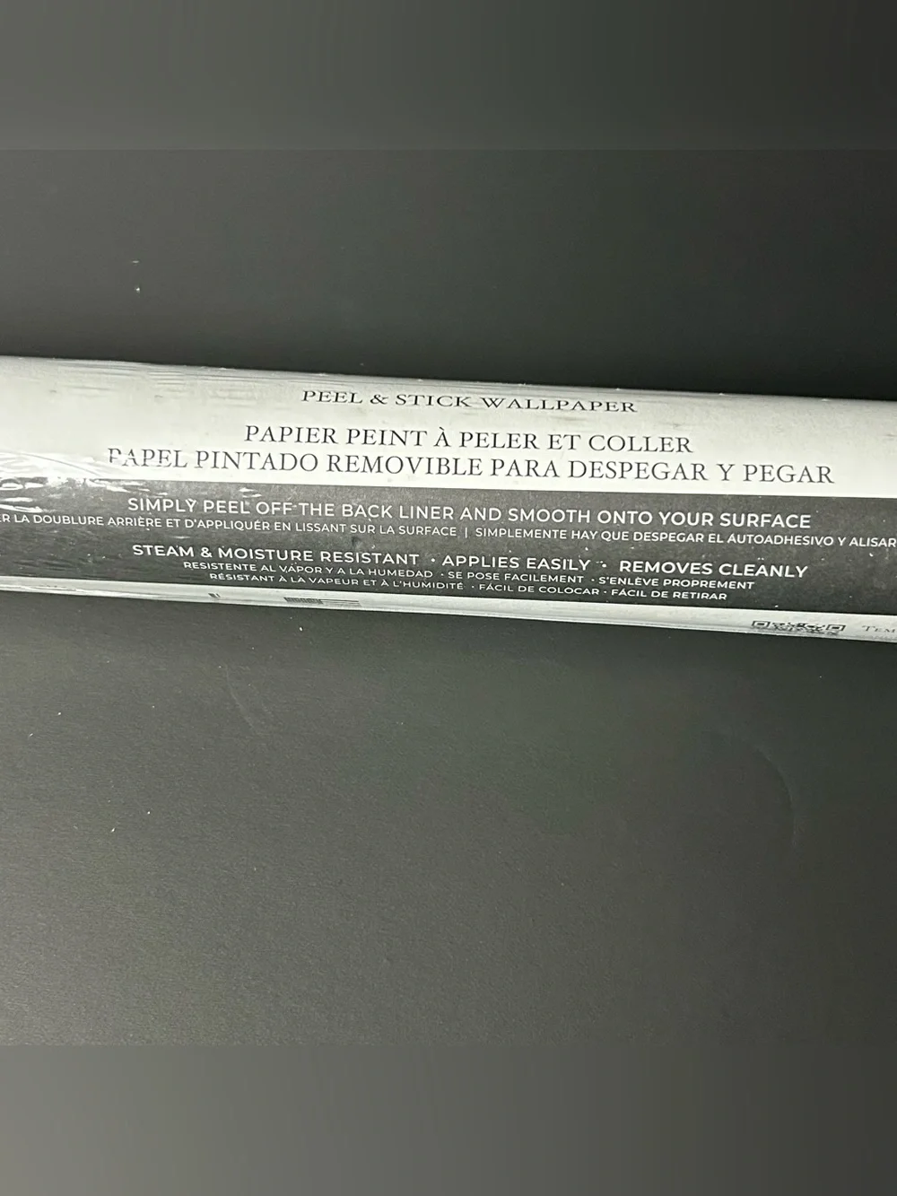 Wallpaper Tempaper Faux Grasscloth Horizontal Ecru Textured Removable Peel Stick
